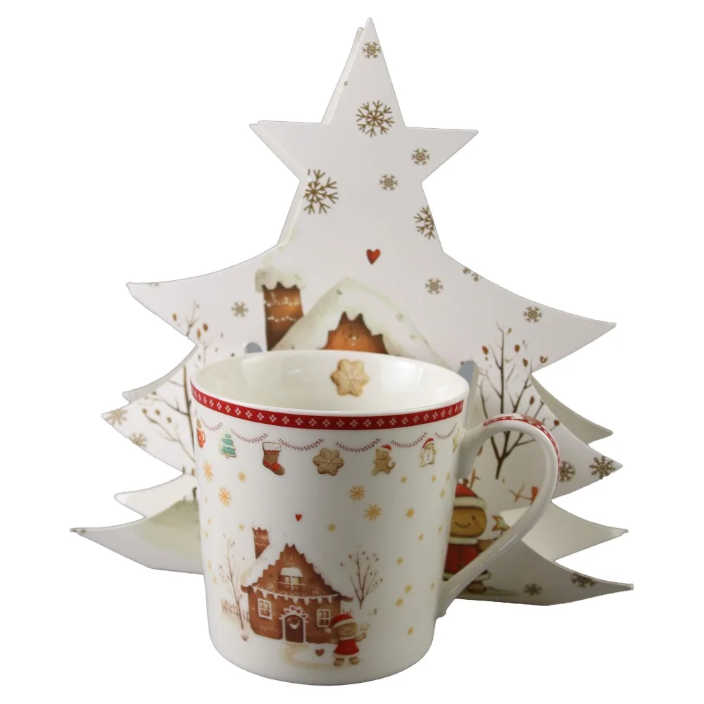 Cana de Craciun din portelan 360 ml Gingerbread House, in ambalaj decorativ