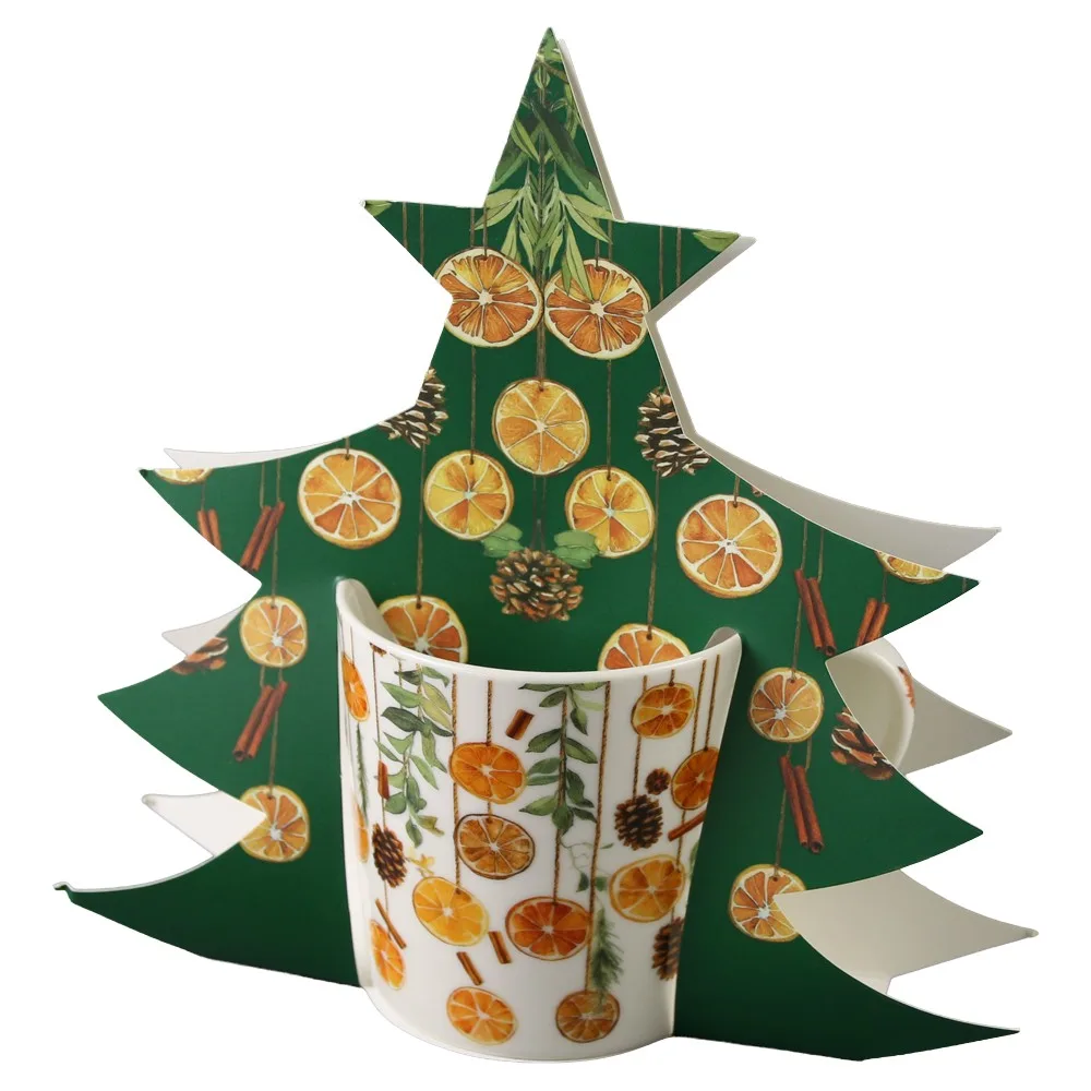 Cana de Craciun din portelan 360 ml Winter Fruits, in ambalaj decorativ - imagine 2