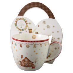 Cana de Craciun din portelan 460 ml Gingerbread House, in ambalaj decorativ