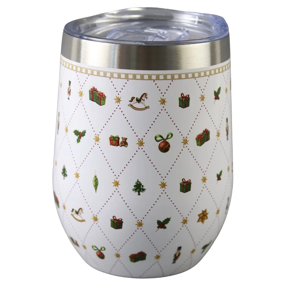 Cana termos de Craciun 330 ml Ornament Joy, in cutie decorativa