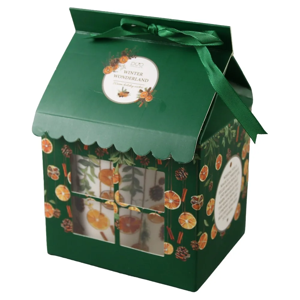 Cana de Craciun din portelan cu capac si infuzor metalic Winter Fruits, in cutie decorativa - imagine 3