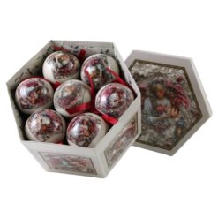 Alternative view of Set 14 globuri de brad din plastic Ingeras 7.5 cm, in cutie decorativa