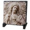 Placa ardezie 14x14 cm, Isus cu Inima Sacra