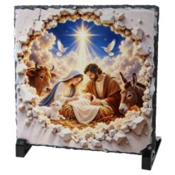 Placa ardezie 19x19 cm, Nasterea Domnului