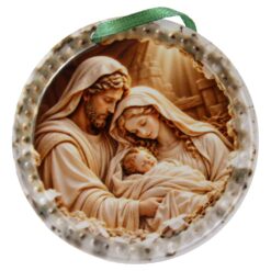 Magnet din ceramica 6.5 cm, Sfanta Familie cu Pruncul