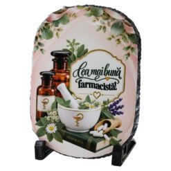 Placa din ardezie "Cea mai buna farmacista!" 14x19 cm