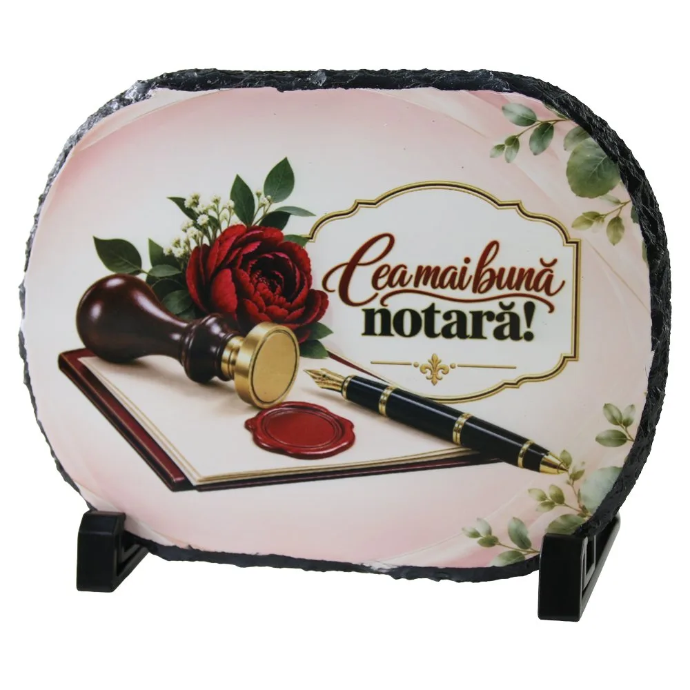Placa din ardezie "Cea mai buna notara!" 19x14 cm