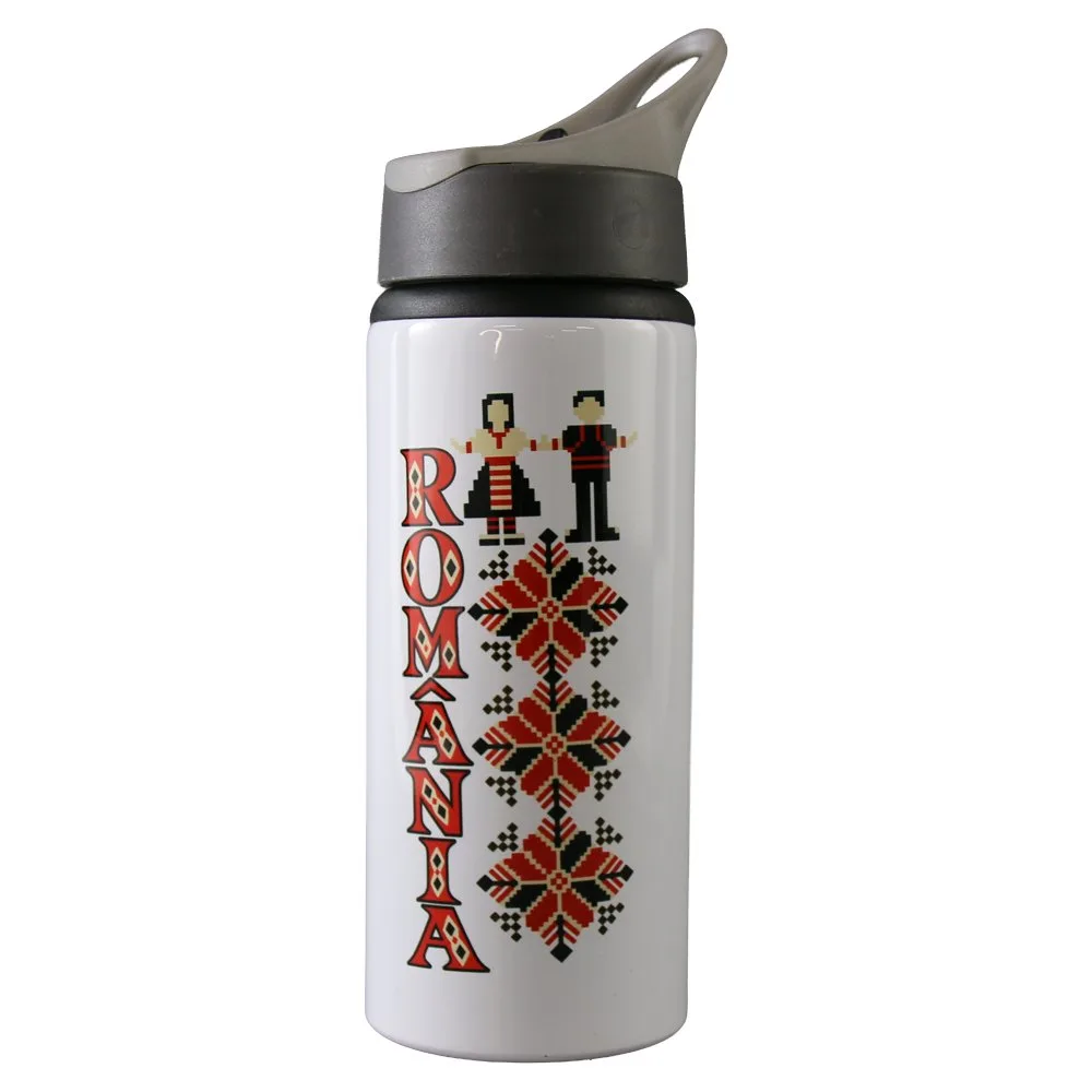 Termos metalic cu pai Romania 500 ml, Dansatori si motive traditionale
