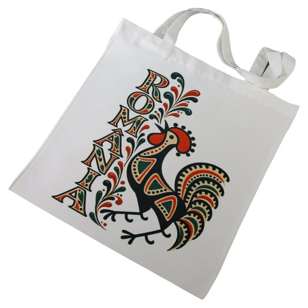 Sacosa textila Romania 36x39 cm, Cocos de Horezu