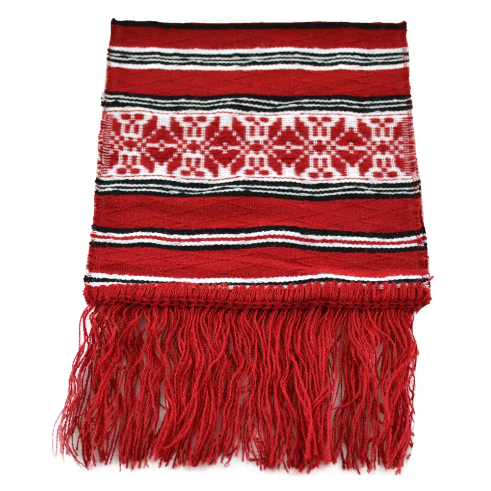 Stergar artizanal traditional 40x17 cm, Rosu/Alb/Negru