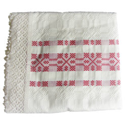 Fata de masa artizanat 160x120 CM Crem/Rosu, 80 % bbc, 20 % acril