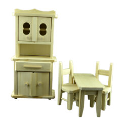 Set mobilier de bucatarie pentru copii, jucarie din lemn, 4 piese