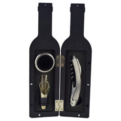 Set 3 accesorii de vin in cutie cu forma de sticla 24 CM - imagine 3